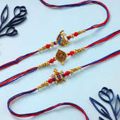 Three Divine Designer Rakhis With Kaju Katli