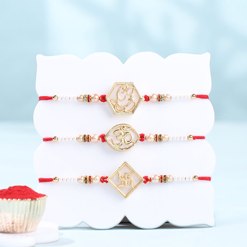 Three Divine Rakhis N Flavoured Dry Fruits