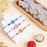 Three Floral Designer Rakhis With Kaju Katli