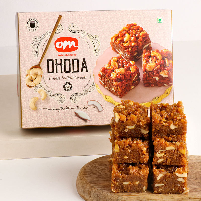 Set of 3 Mandala Rakhi and Dhoda Mithai