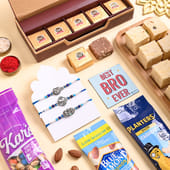 Three Silver Grace Rakhis N Gourmet Hamper