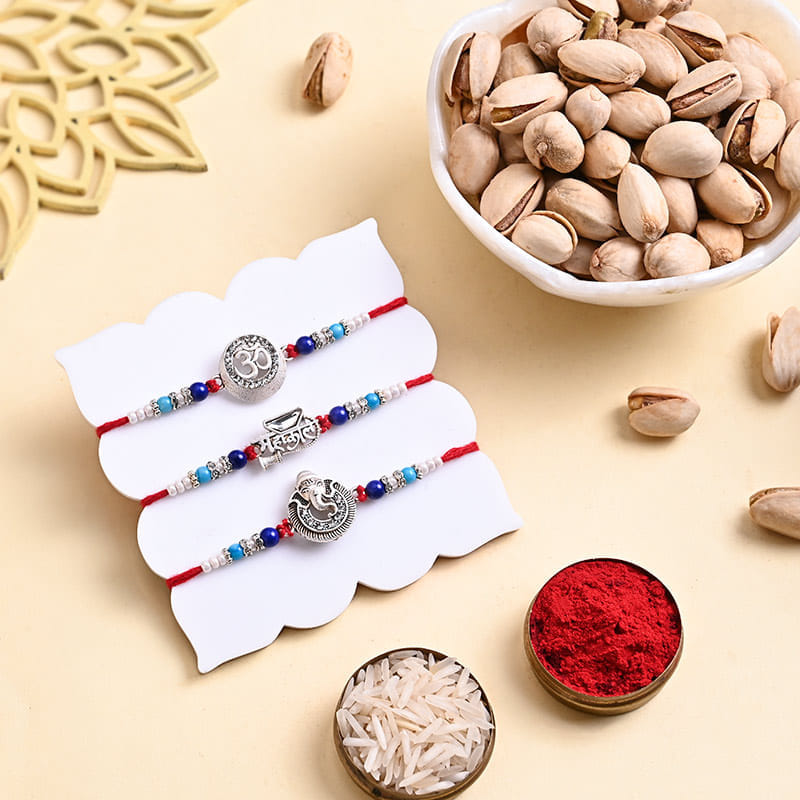 Three Spiritual Rakhis With Pistachios