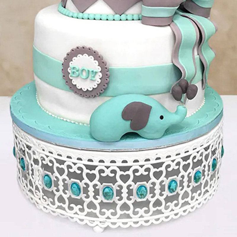 Three Tier Fondant Elephant Baby Cake