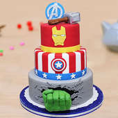 Tiered Avengers Fondant Cake