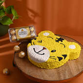 Tiger Theme Cake With Ferrero Rocher