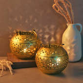 Timeless Gold Toned Candle Holder