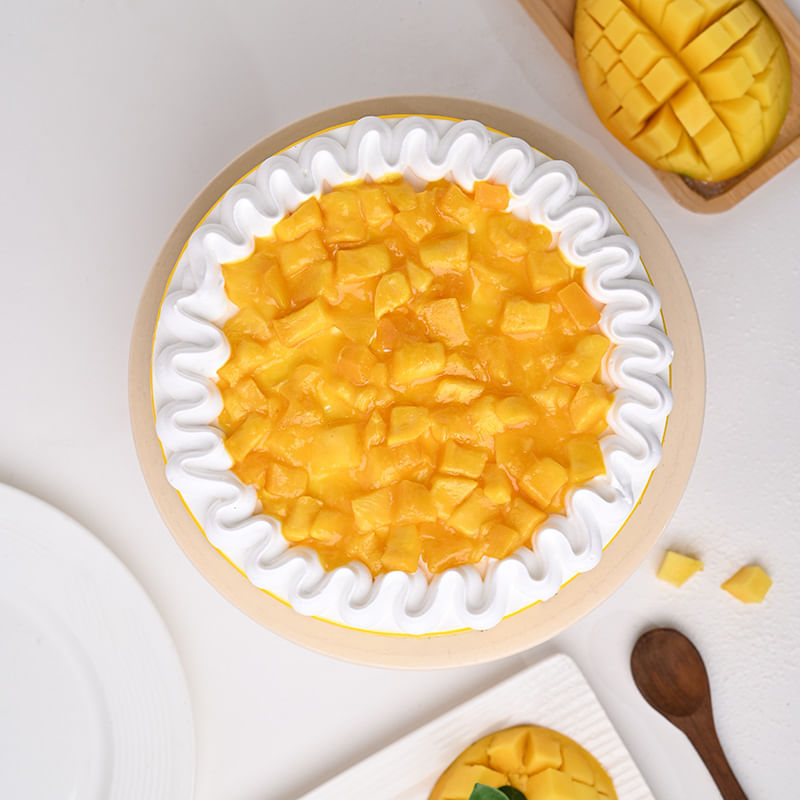 Top View of Mango Pistachio Cake