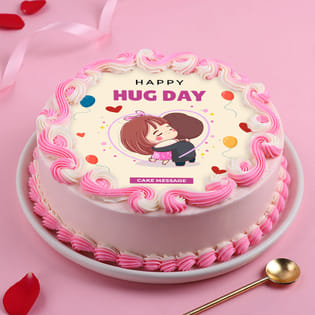 Happy Hug Day Pastel Cake