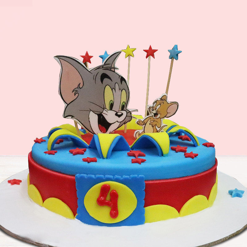 Tom And Jerry Theme Fondant Cake