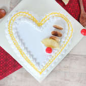 Pineapple Flavored Heart Shaped Cake - Top View