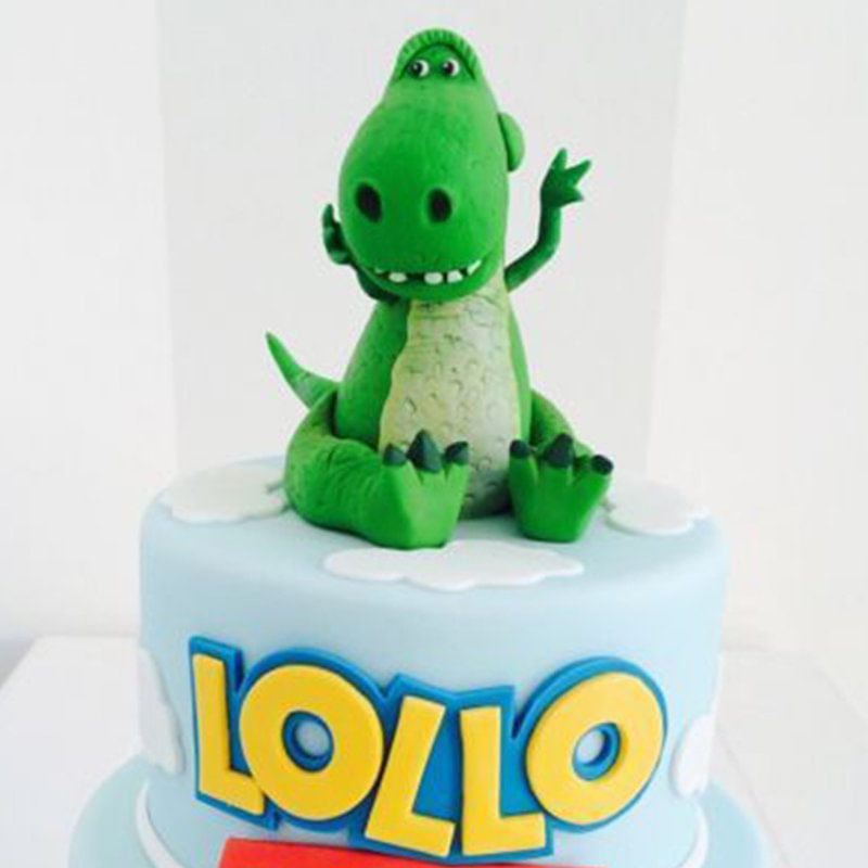 Upper View of Toy Story Rex Dinosaur Fondant Cake