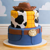 Toy Story Two Tier Theme Fondant Cake