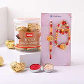Set of 2 Traditional Golden Rakhi with Dry Fruits