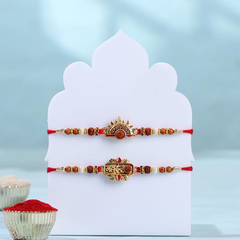 Traditional Divine Rakhi Duo With Ferrero Rocher -Overseas