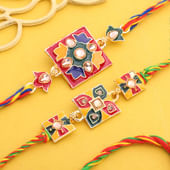 Traditional Handpainted Charm Rakhi Duo