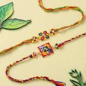 Set of 2 Traditional Handpainted Charm Rakhi