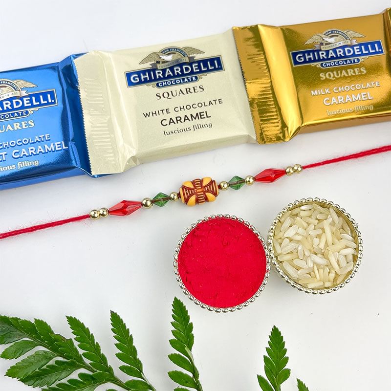 Traditional Hues Rakhi With Chocolates-Canada