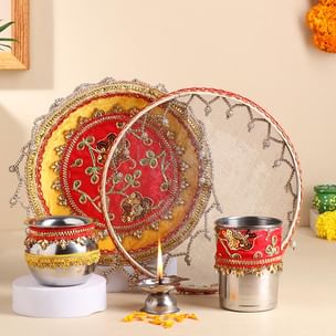 Traditional Karwa Chauth Pooja Thali Set