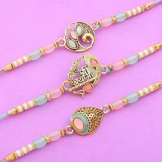Traditional Motifs Sacred Rakhi Trio
