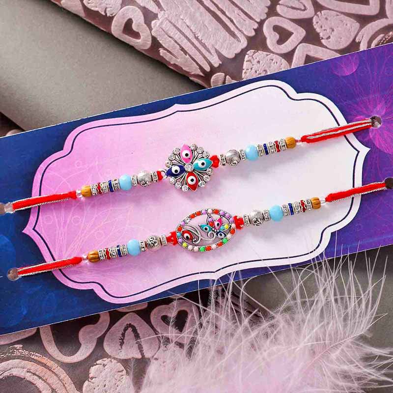 Traditional Rakhi & Kaju Kesar Barfi Combo - Rakhi UAE