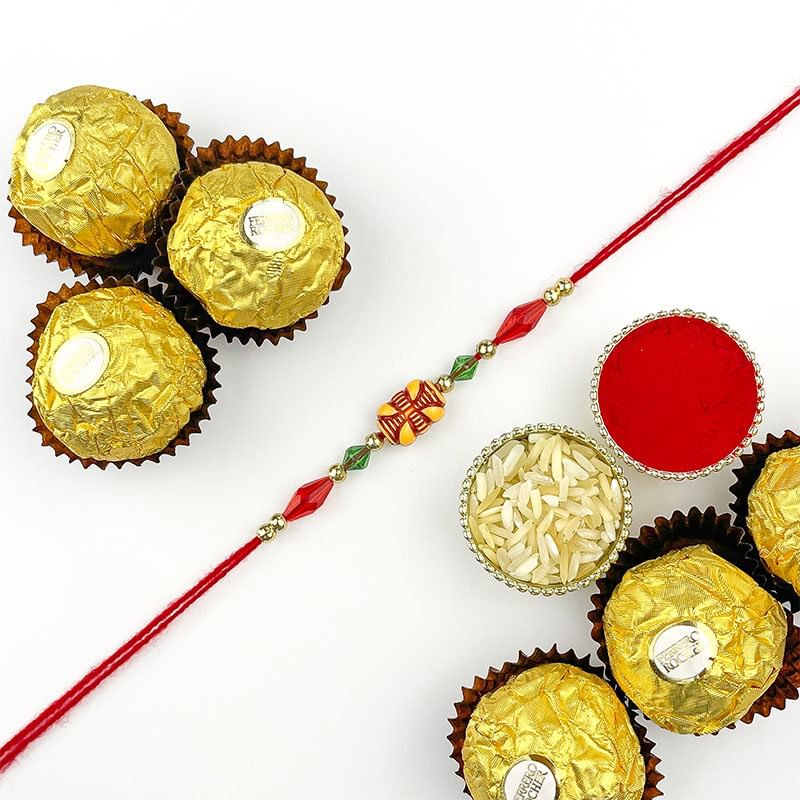 Traditional Rakhi N Ferrero Rocher Combo-Canada