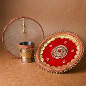 Traditional Red Karwa Chauth Thali Set