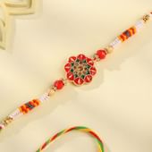 Traditional Red N Gold Floral Rakhi