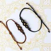 Order Set of 2 Traditional Stone Rakhi for Brothers