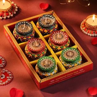 Traditional Terracotta Diya Set