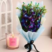 Tranquil Blue Orchids N Scented Candle