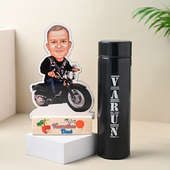 Fathers Day Combo Gift - Caricature With Sleek Bottle