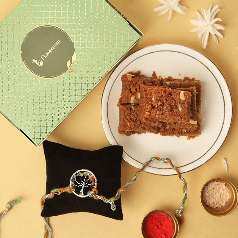 Gem Tree Rakhi : rakhi with gift combo