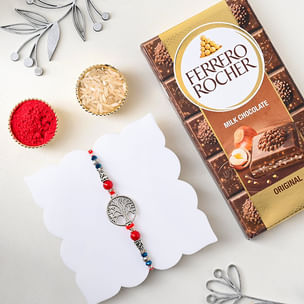 Tree Of Life Rakhi With Ferrero Rocher Bar to UK
