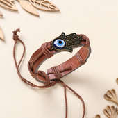 Trendy Evil Eye Leather Rakhi