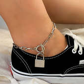 Trendy Linked Chain n Lock Anklet