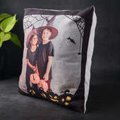 Side View of spooky Halloween Gift Cushion