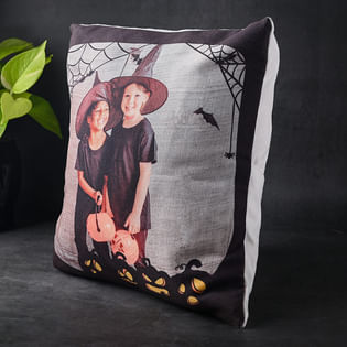 Side View of spooky Halloween Gift Cushion