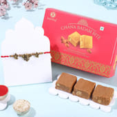 Trinetra Ganesha Rakhi With Chana Badam Bite