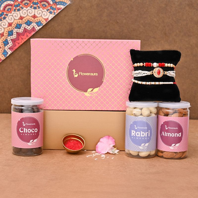 Trio designer Rakhi pack - Set of 3 Designer Rakhi