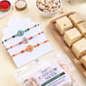 Trio Designer Rakhi With Sweets N Cashews