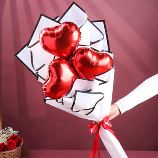 Trio Hearts Balloon Bouquet