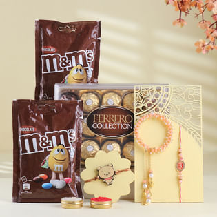 Trio Rakhi With Chocolate Joy-Netherlands
