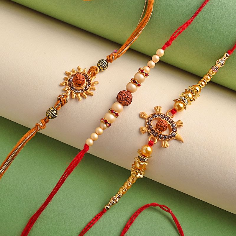 Buy Set of 3 Rakhi for Brother Online - Trio Theist Rakhi