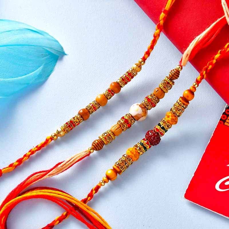 Triplet Rakhi With Chocolate Box - Rakhi to UAE
