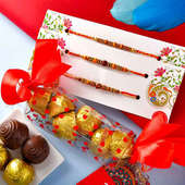 Send Triple Rakhi Set With Chocolate Box to USA