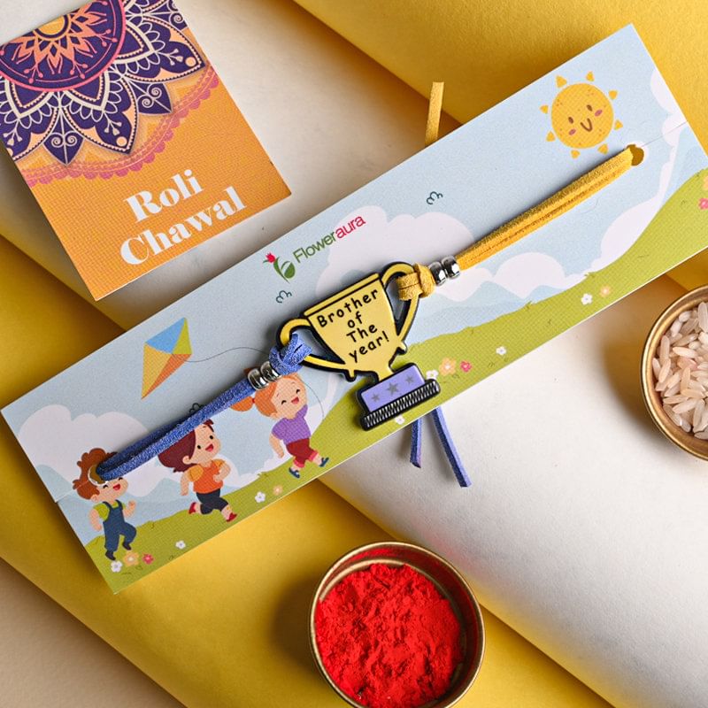 Order Fancy rakhi for Brother online - Trophy For Bro Rakhi