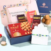 Turqoise Bloom Rakhi N Treats Hamper