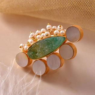 Turquoise Green Pearly Ring