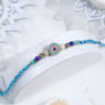 Turquoise Pink Enamel Good Luck Rakhi for Brother