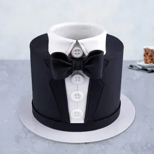 Tuxedo Theme Chocolate Cake